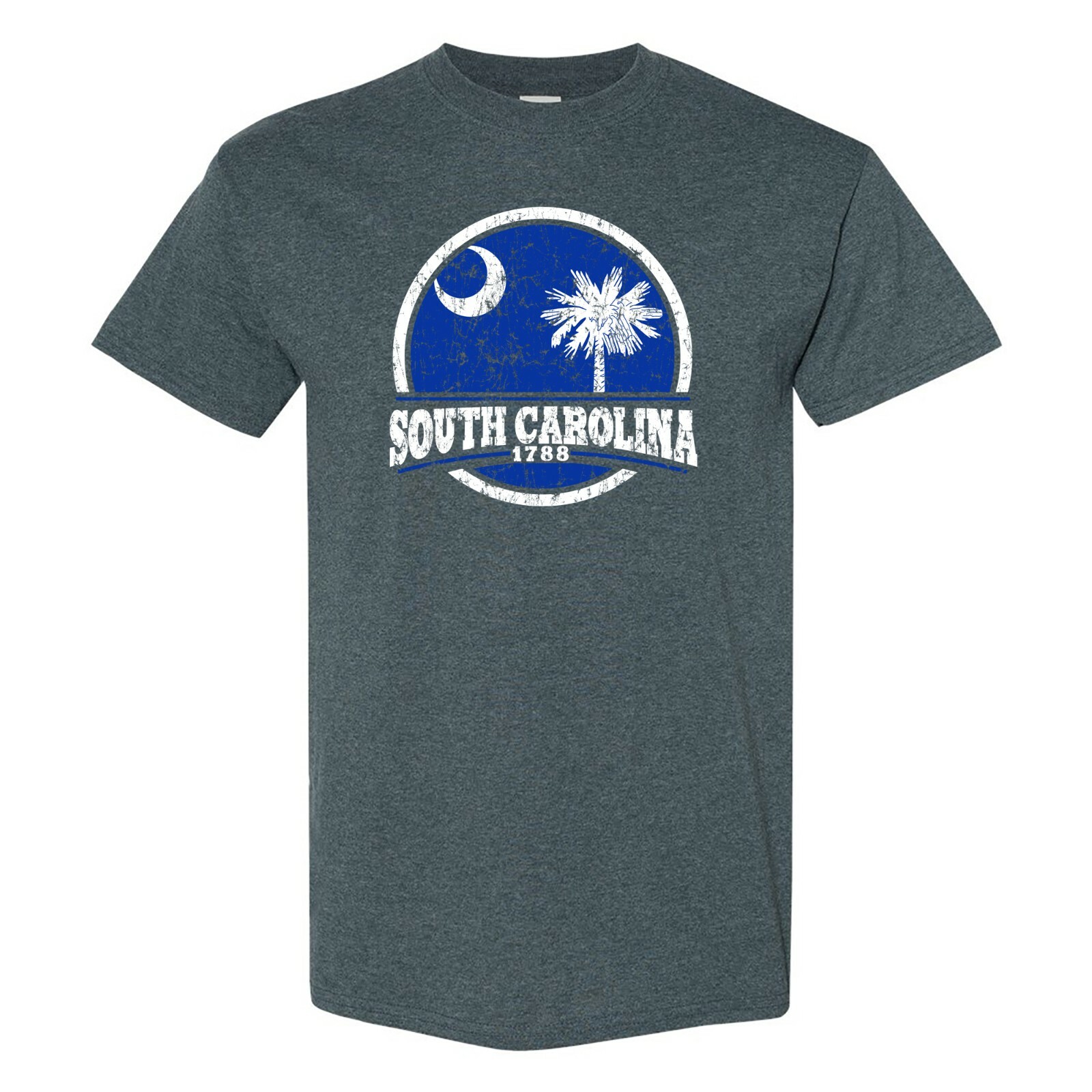 South Carolina Distressed Circle – Hometown Pride T Shirt – Dark Heather