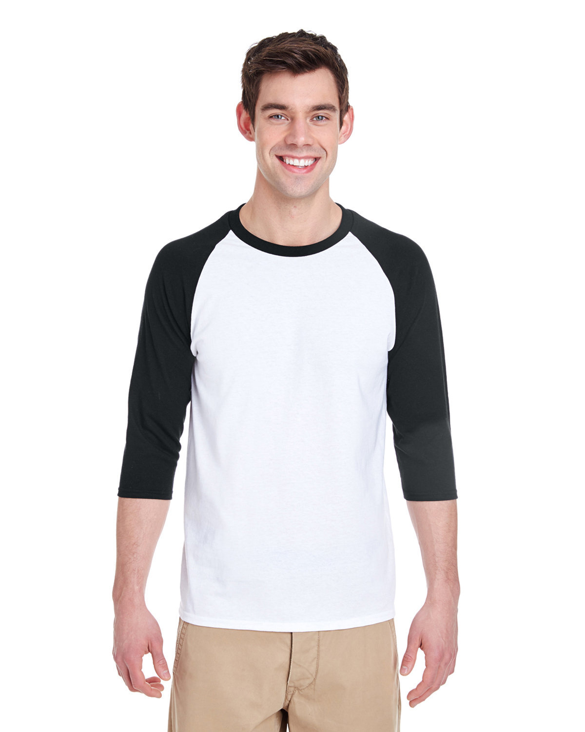 5 Pack Gildan Unisex Heavy Cotton 3 Quarter Raglan Sleeve Stylish T Shirt – G570