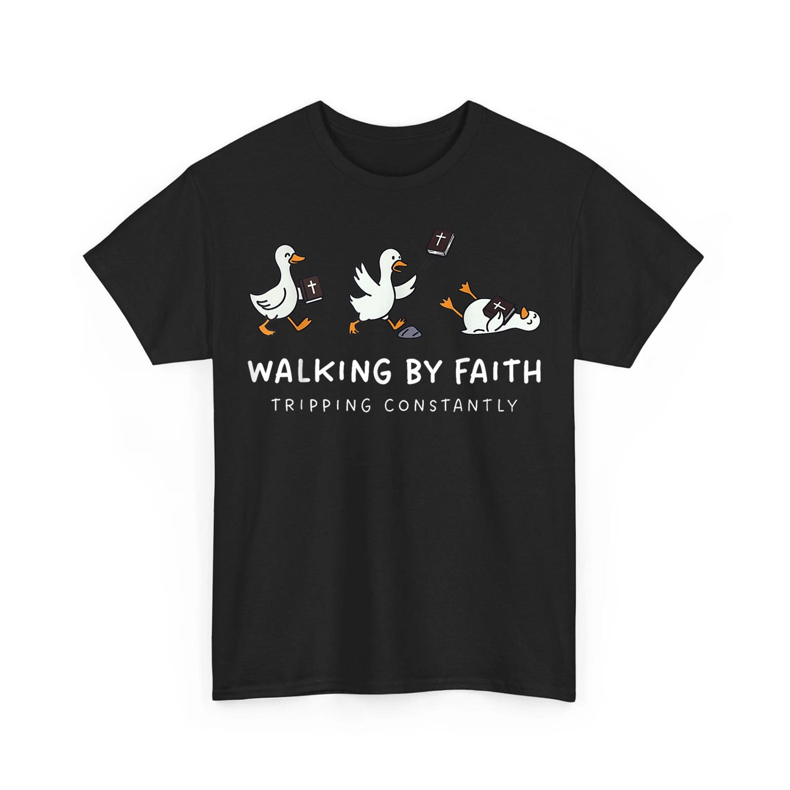 Christian Goose Walking by Faith Tripping Constantly Bible Unisex T-Shirt