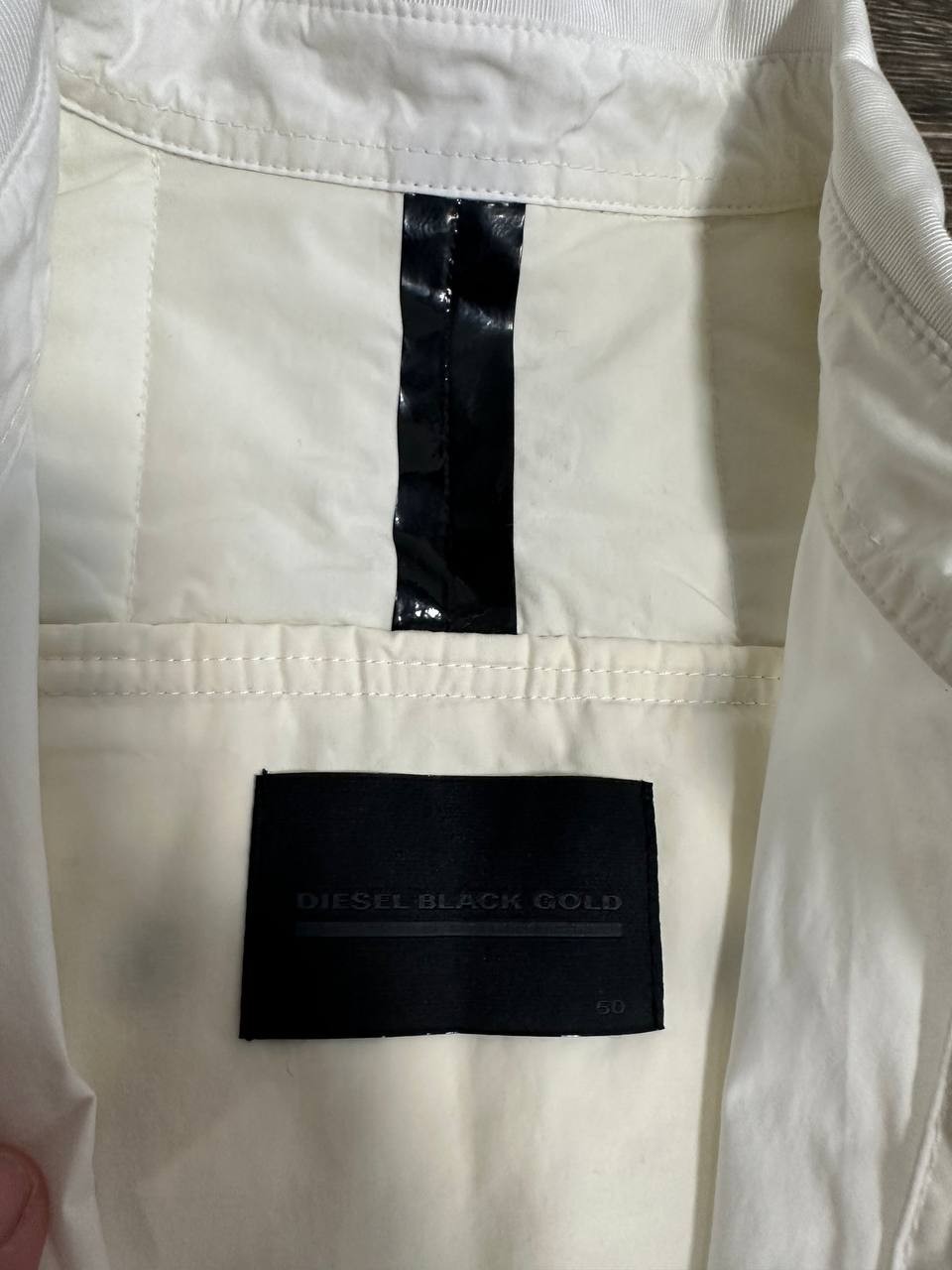 Diesel black gold Zip Shirt White quilted men large Y2K Japanese style