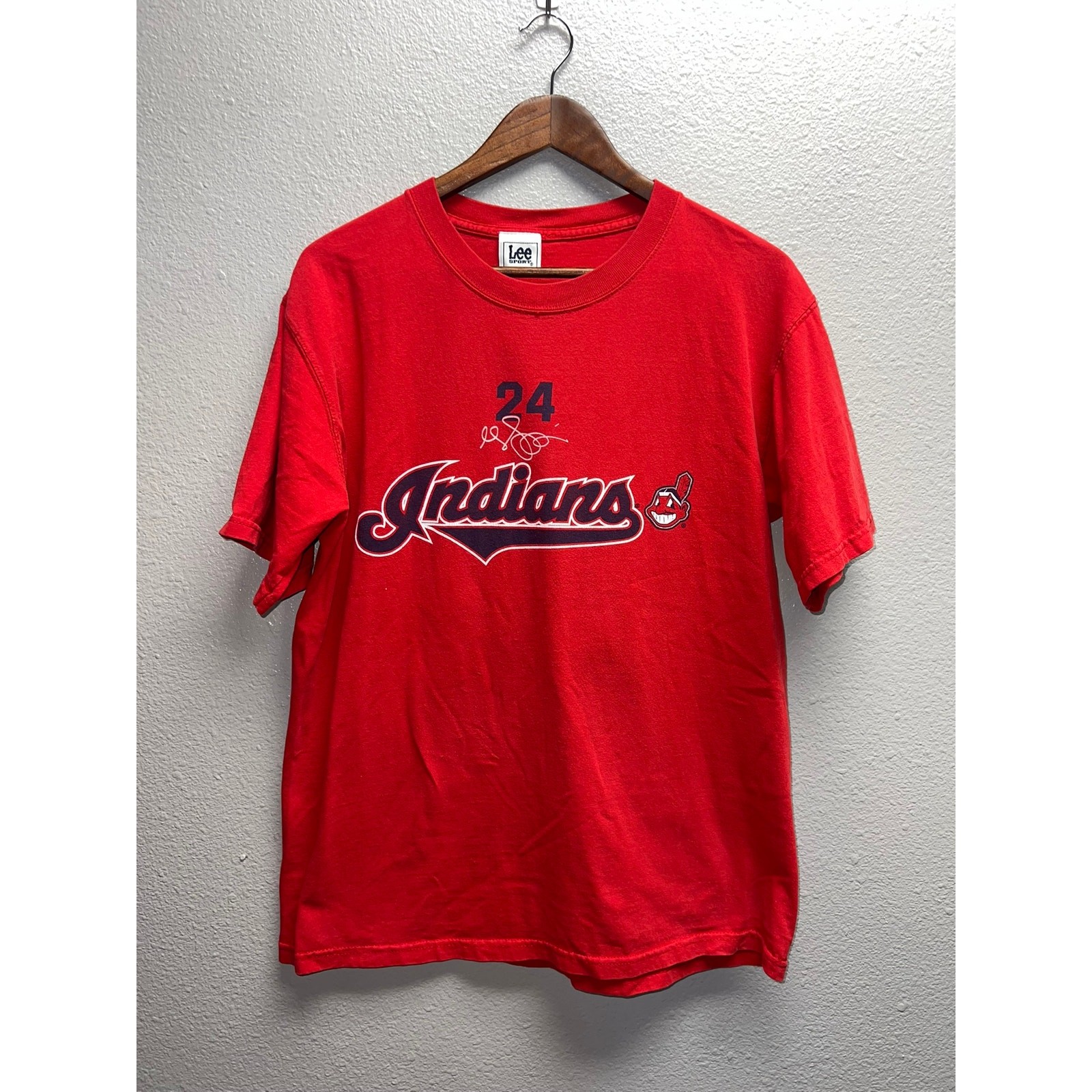 Vintage Cleveland Indians Shirt Grady Sizemore #24 MLB Red Tee VTG 2007 Medium