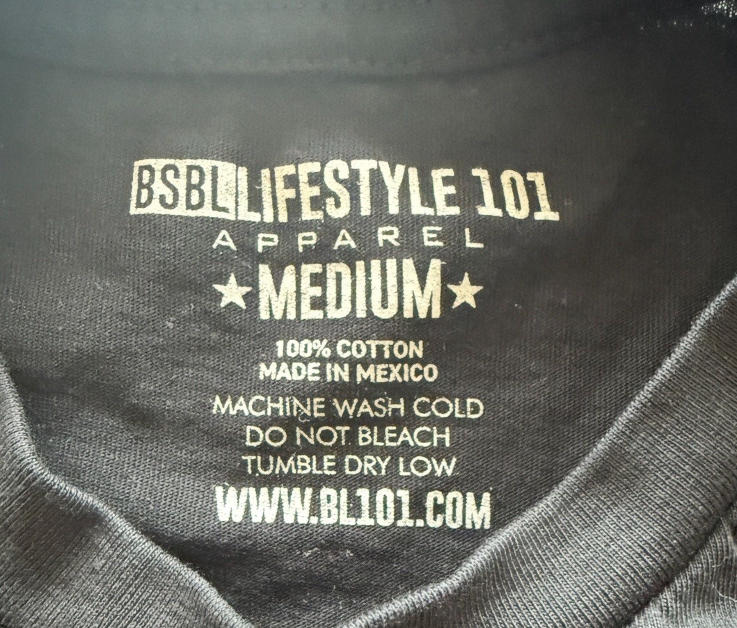 Baseball Lifestyle 101 Shirt Mens Medium Black BL101 Pizza Delivery Batters Box