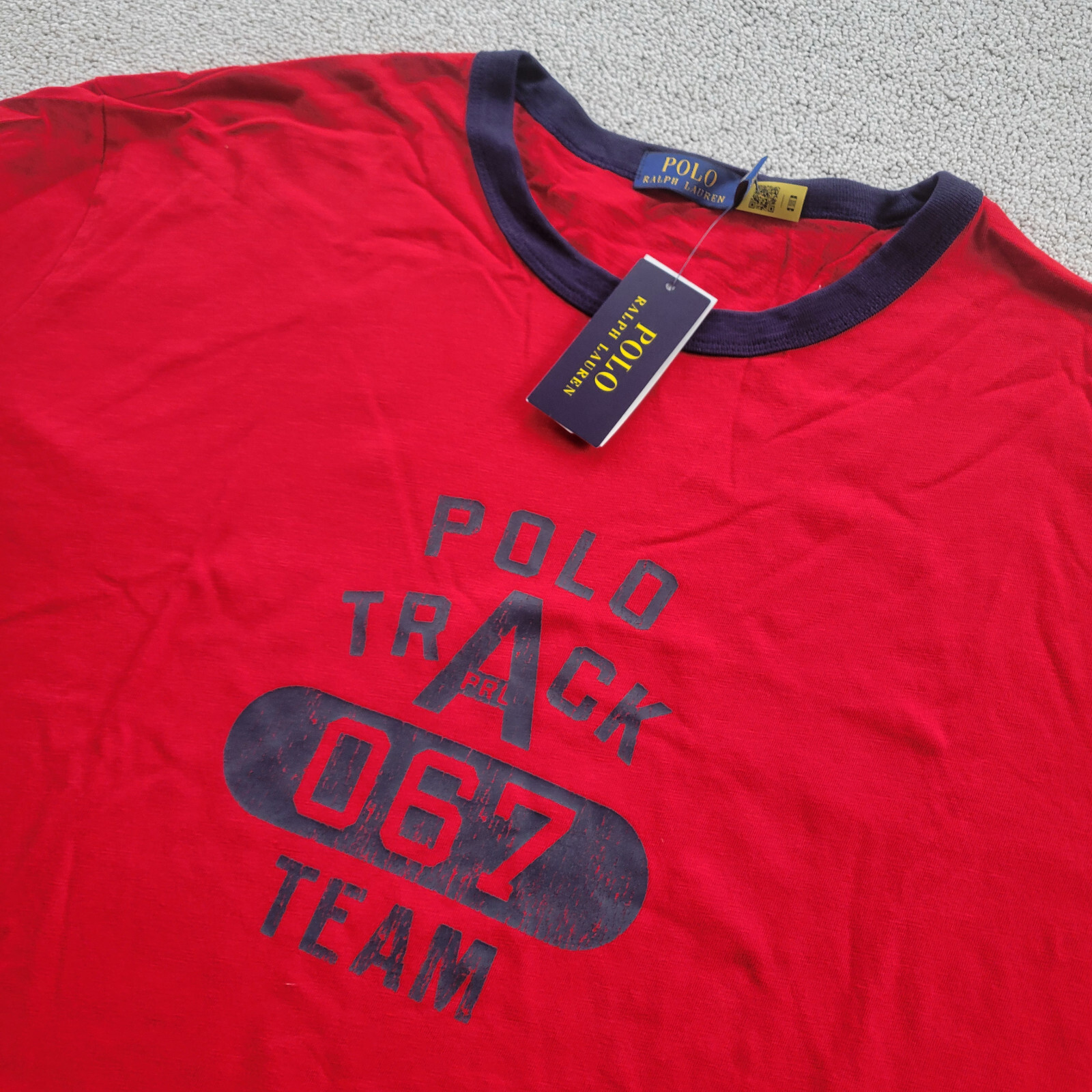 Polo Ralph Lauren Men Track Team Varsity Red Tee Big & Tall XLT New