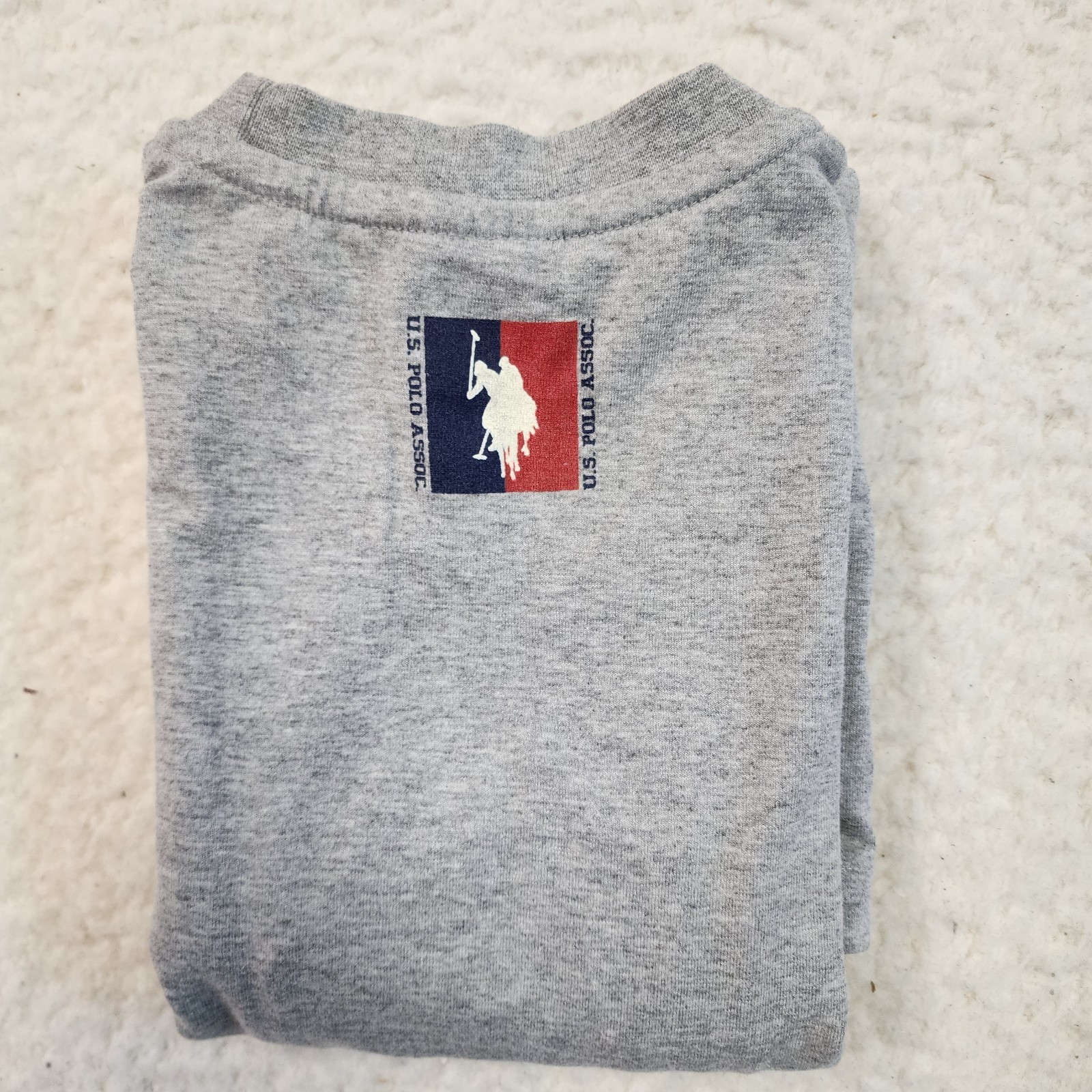 Vtg Y2K US Polo Assoc Long Sleeve Crew Neck Men L Embroidered Preppy Retro