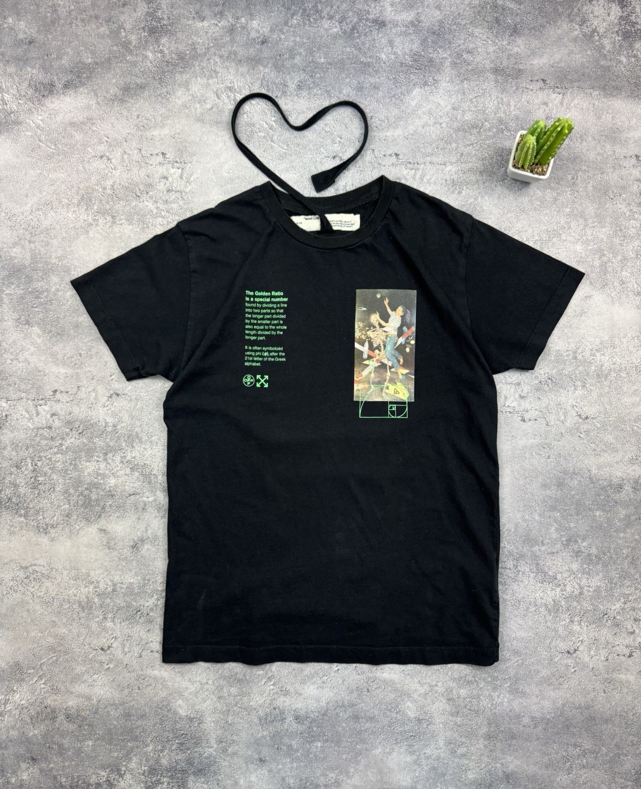Off-White “Golden Ratio” Pascal Skeleton Graphic Black T-Shirt