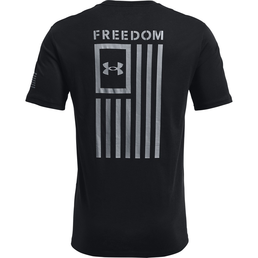 Under Armour 1370810 Men’s UA Freedom Flag T-Shirt, Black/Steel, Small