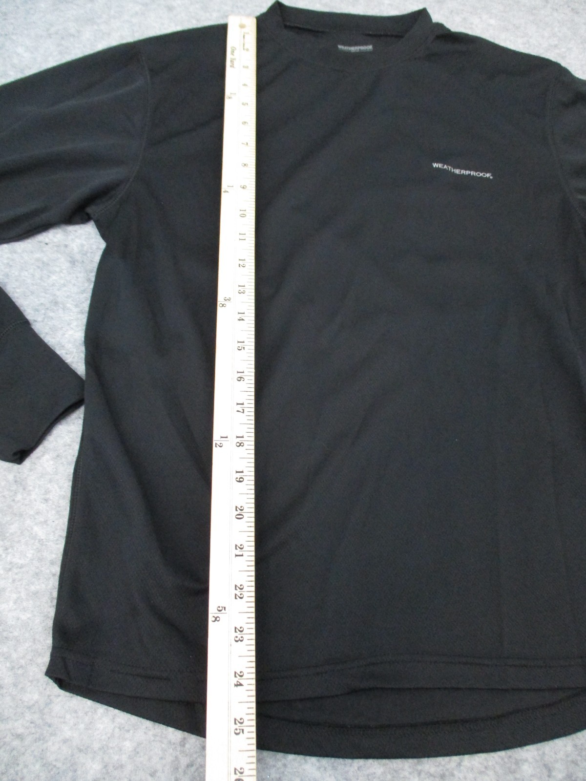 Weatherproof Mens Medium Base Layer Black Long Sleeve Top Layering Outdoors