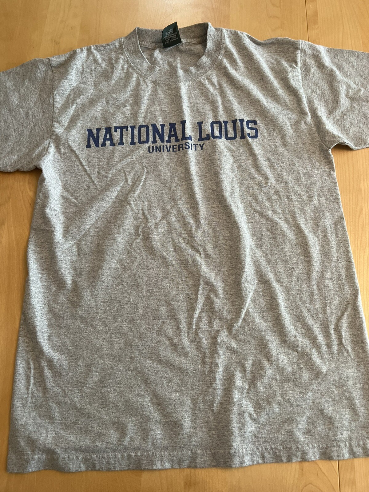 MV SPORT NATIONAL T SHIRT SZ M LOUIS UNIVERSITY GREY & NAVY BLUE