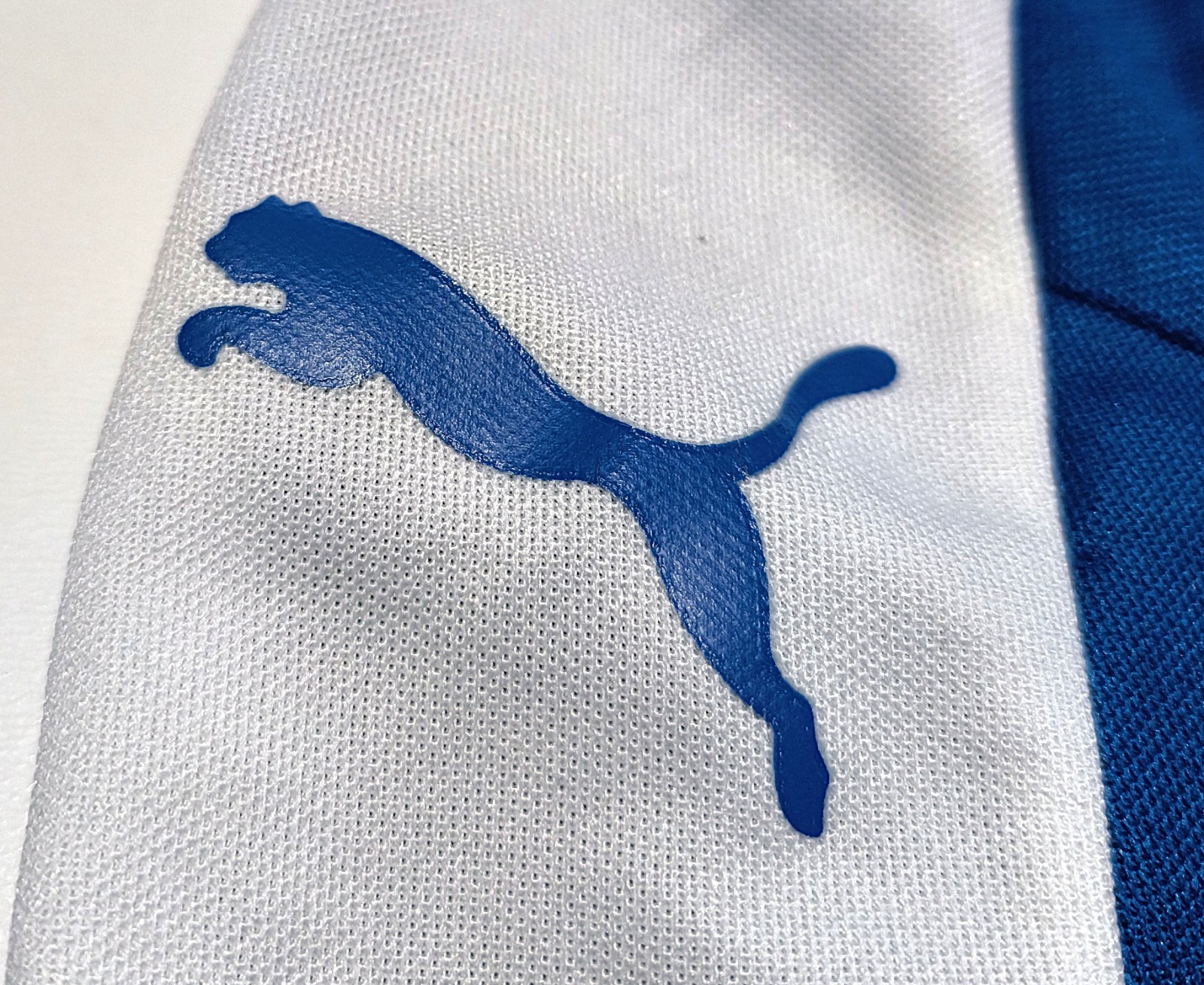 Puma Italy Football Shirt M Blue National Team Italia Soccer Jersey Graphic VGC