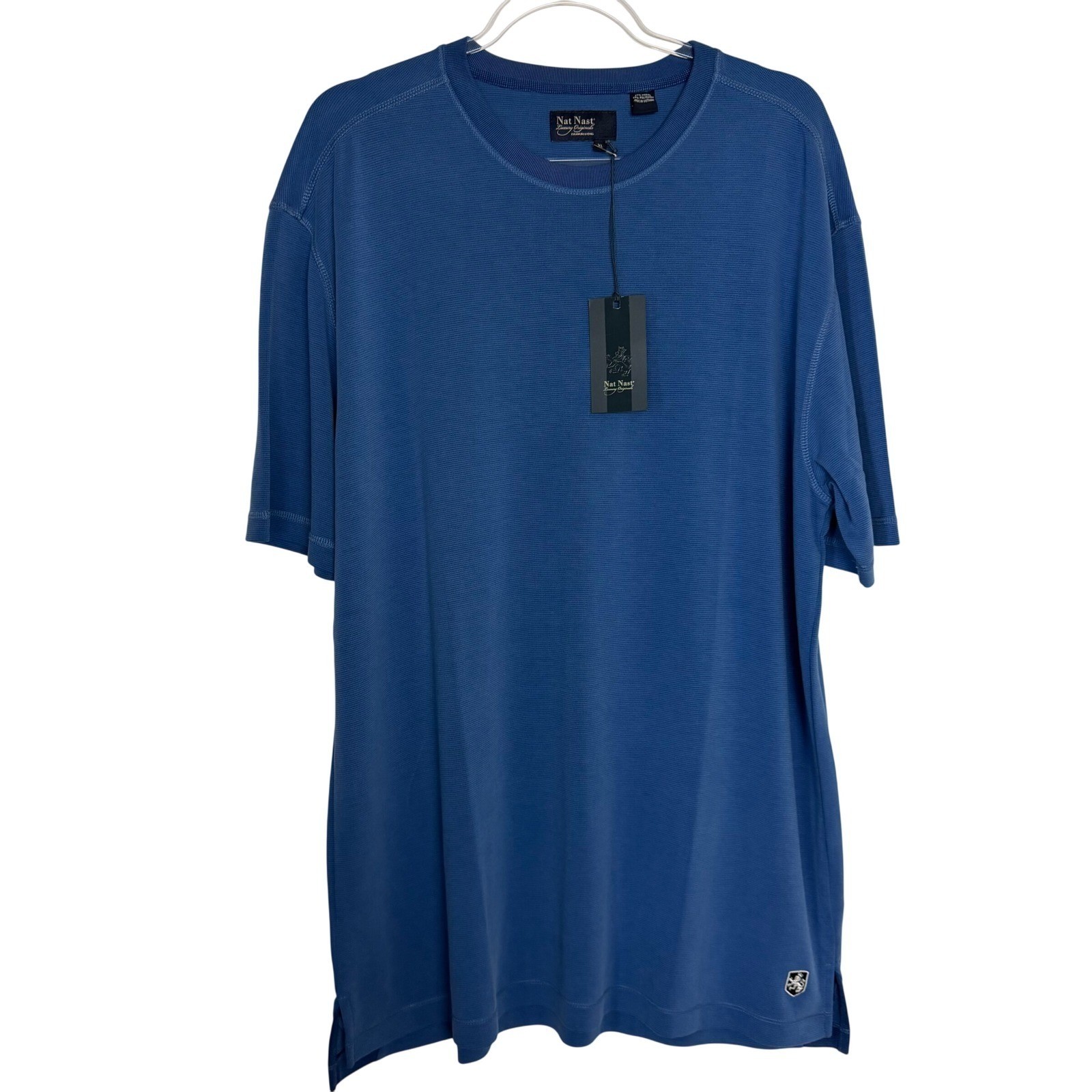 Nat Nast NWT Mens XL Blue Luxury Originals Modal Blend Textured Short Sleeve