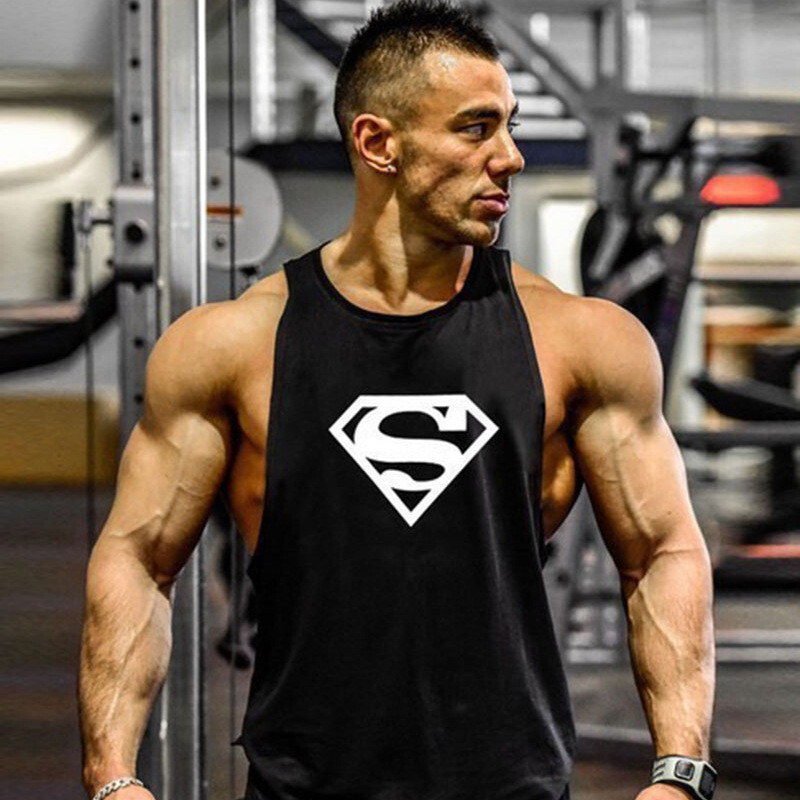 Men Tank Top Gym Workout Shirt Sleeveless Muscle Fitness Bodybuilding Tank Shirt