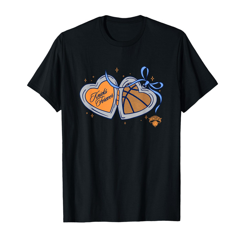 New York Knicks Nba York Knicks Valentines Day Heart Locket T-Shirt