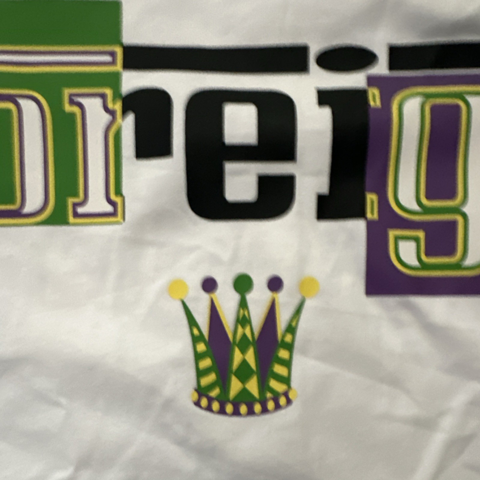 Foreign Designer T-Shirt, Size M BOX CUT Heavyweight MardiGras Design MSRP $40