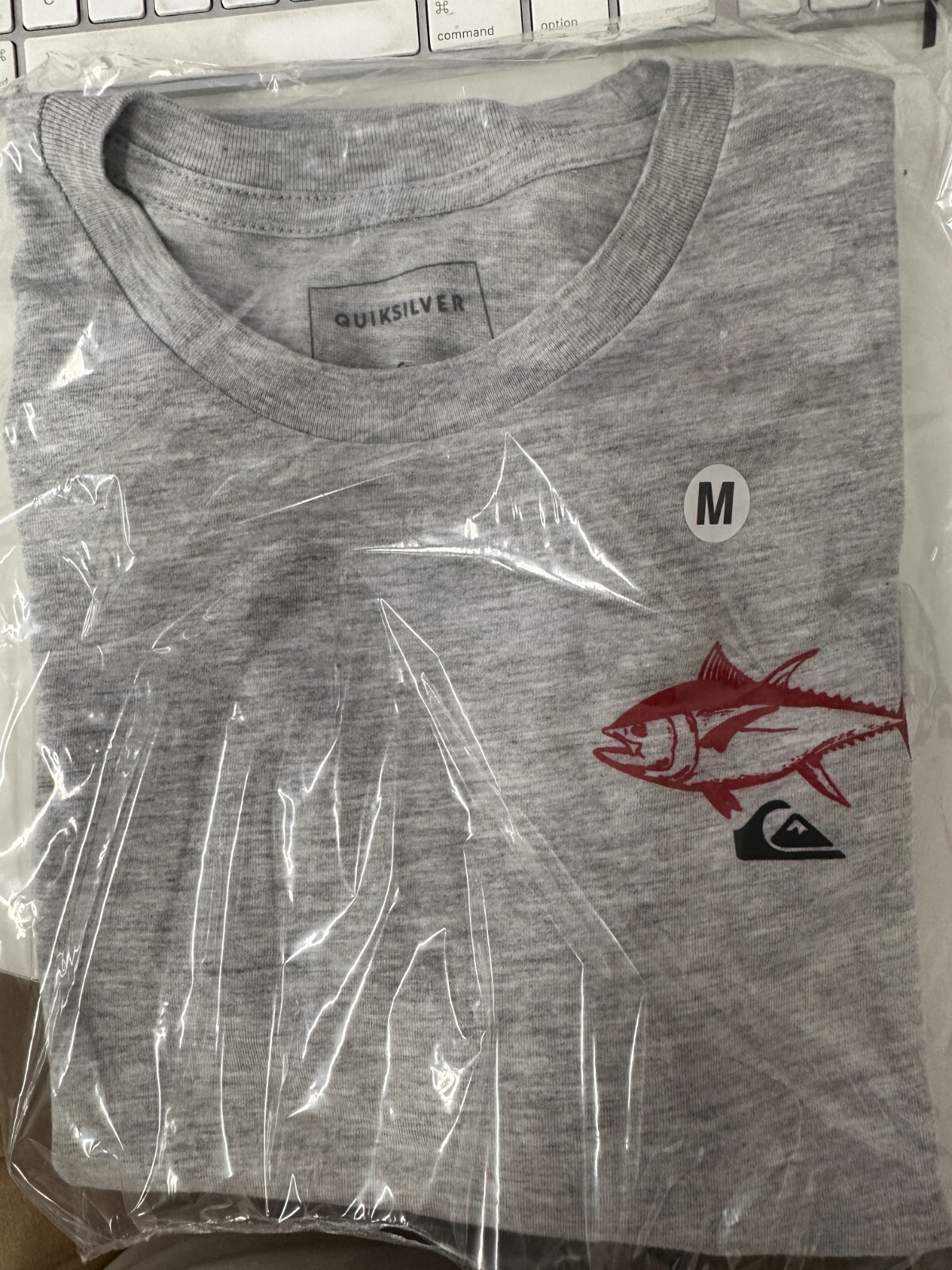 QUIKSILVER MENS TUNA FISH T SHIRT GRAY HEATHER TEE