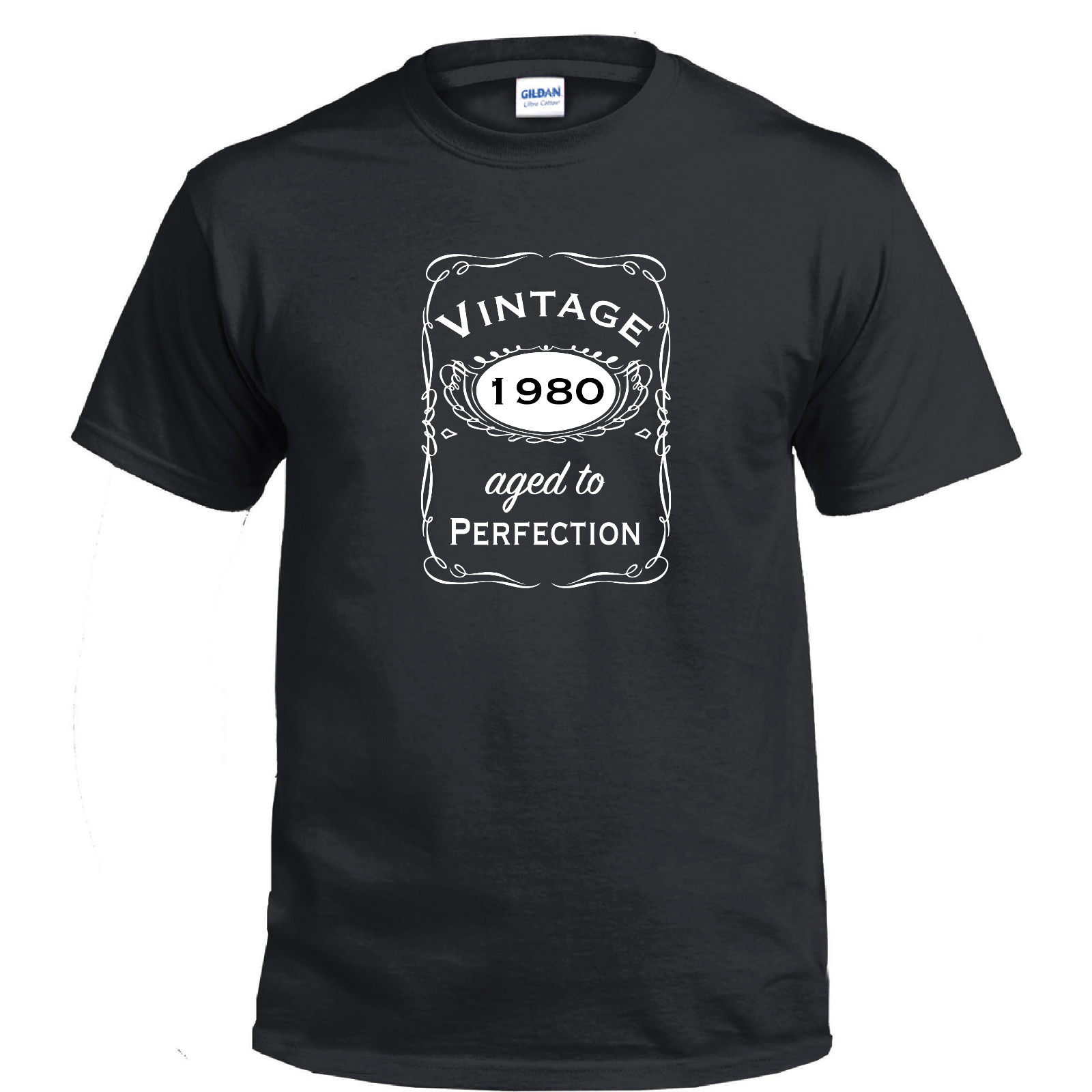 Vintage Aged To Perfection 1980 80s Birthday Gift Whiskey Gift Cotton T-shirt