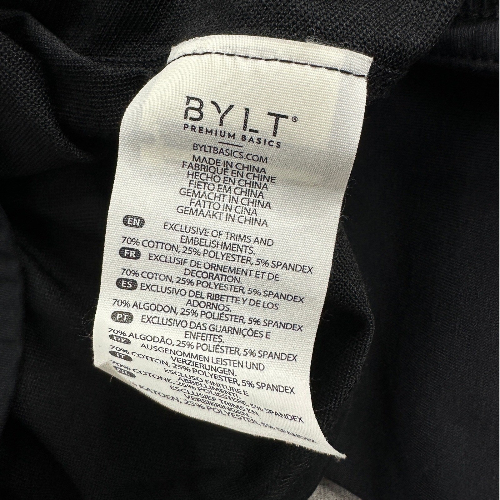 BYLT Lux Drop Cut T-Shirt Black Short Sleeve Curved Hem / Mens XL