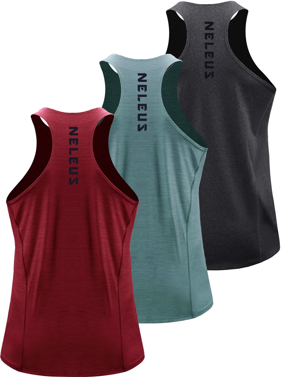 Men’s 3 Pack Running Tank Tops Dry Fit Muscle Athletic Workout Shirts,5069,Gr…