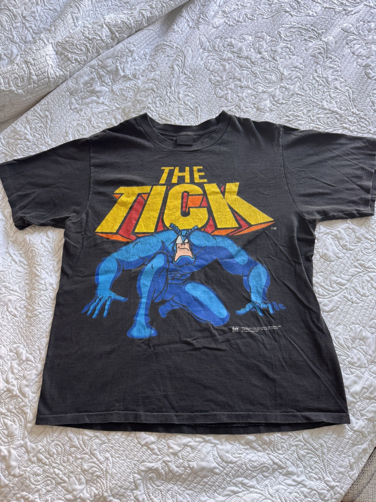 VTG 90s The Tick Fox Network Cartoon Movie TV Promo T-Shirt 1994 Black Tee Sz XL