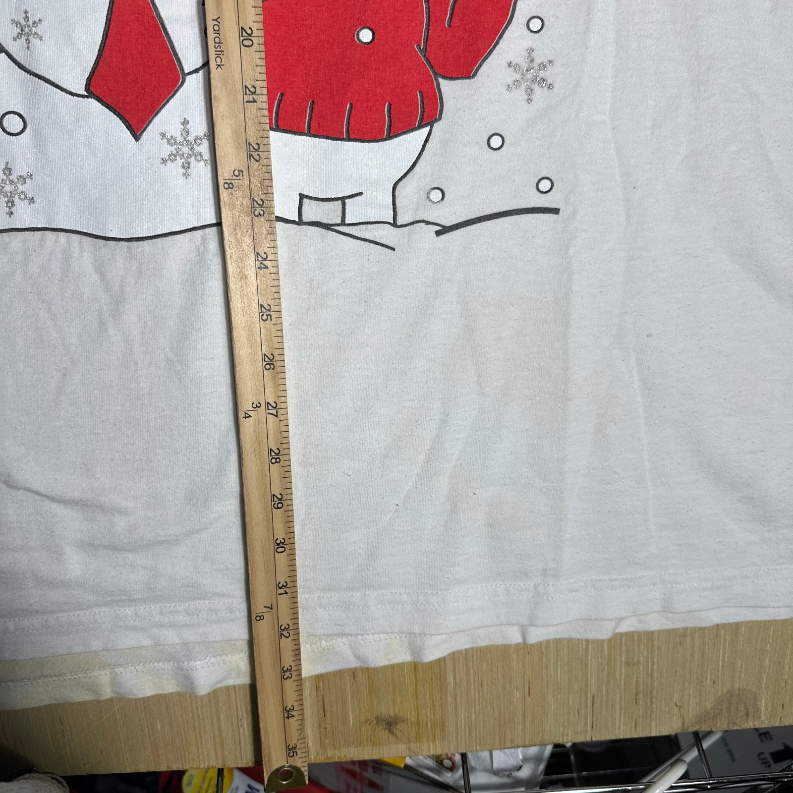 Vintage Christmas Let It Snow Shirt OSFA White Short Sleeve Men’s Graphic 90s