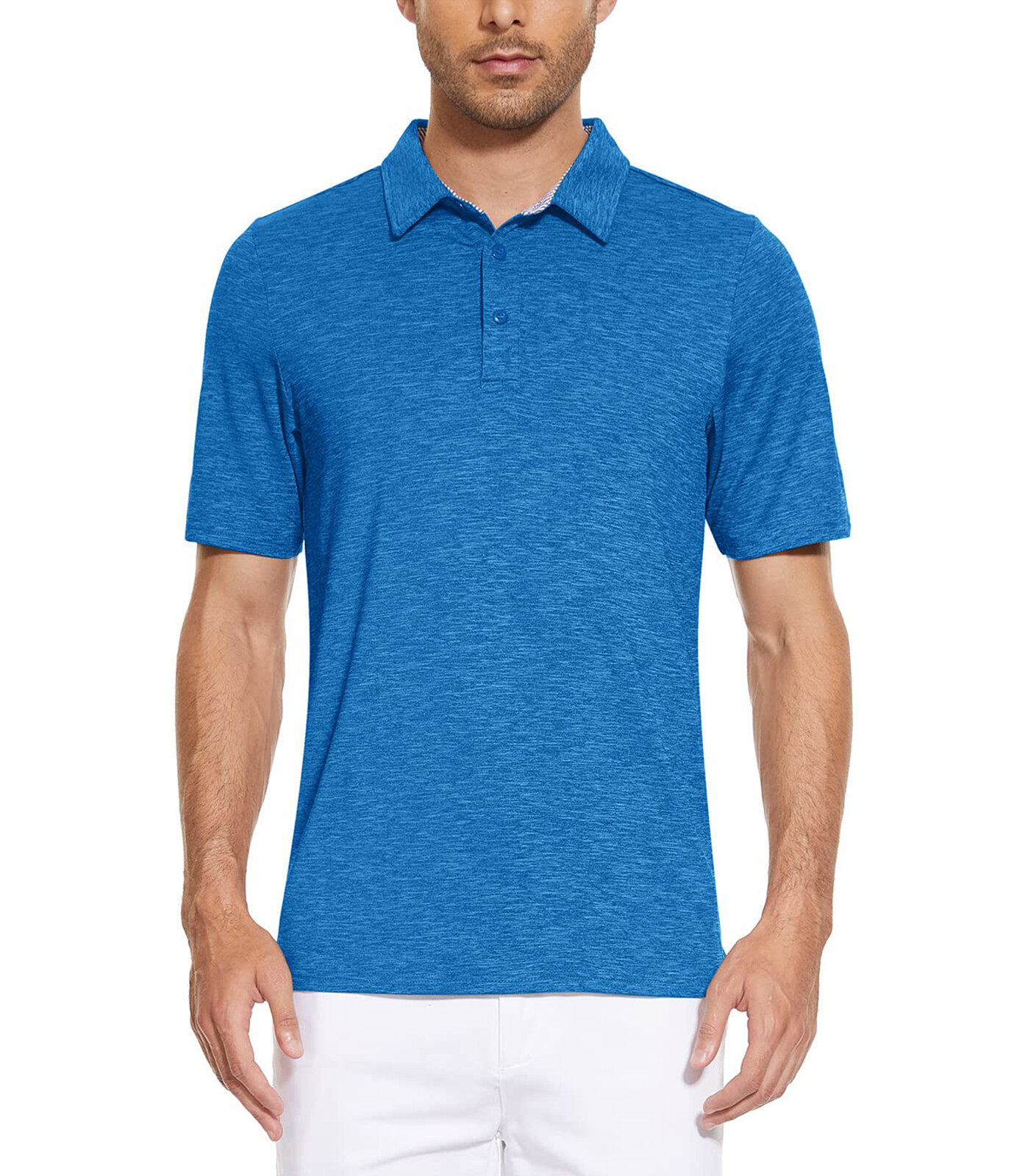 Men’s Short Sleeve Polo Golf Shirts 3-Button Moisture Wicking Athletic T-Shirts