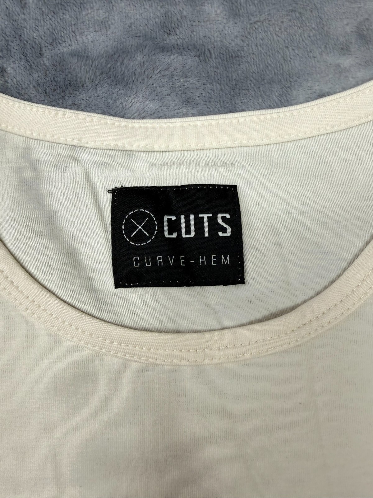 Cuts Clothing Short Sleeve Curve-Hem T-Shirt Mens Extra Large Ivory Pyca Pro
