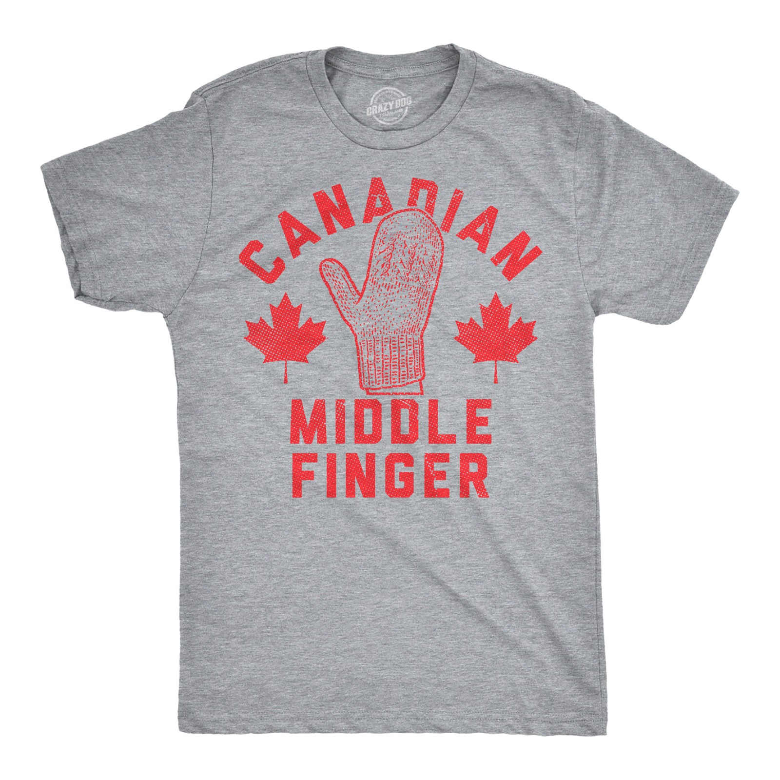 Mens Funny T Shirts Canadian Middle Finger Sarcastic Snow Gloves Graphic Novelty