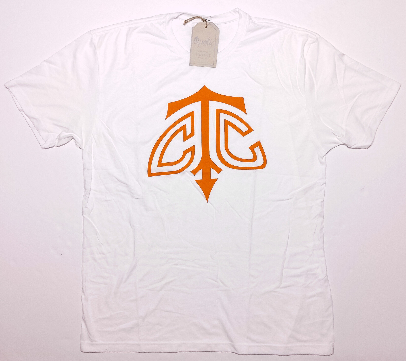 TULSA COUNTRY CLUB TCC Golf Opolis Clothing Co. T-Shirt White Orange XL ~ New