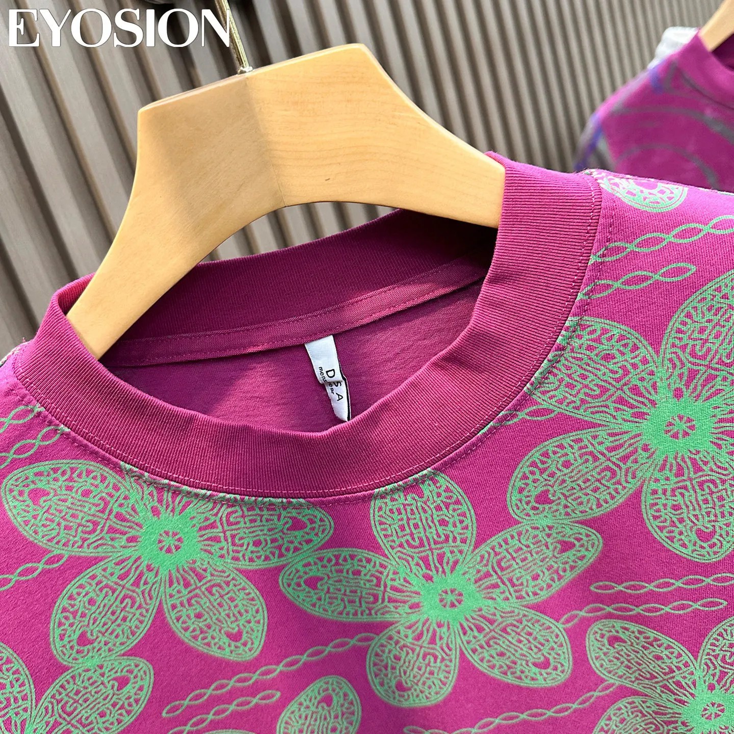 Men’s Pink Floral Print T-Shirt Casual Short Sleeve Cotton Crew Neck Summer Tee