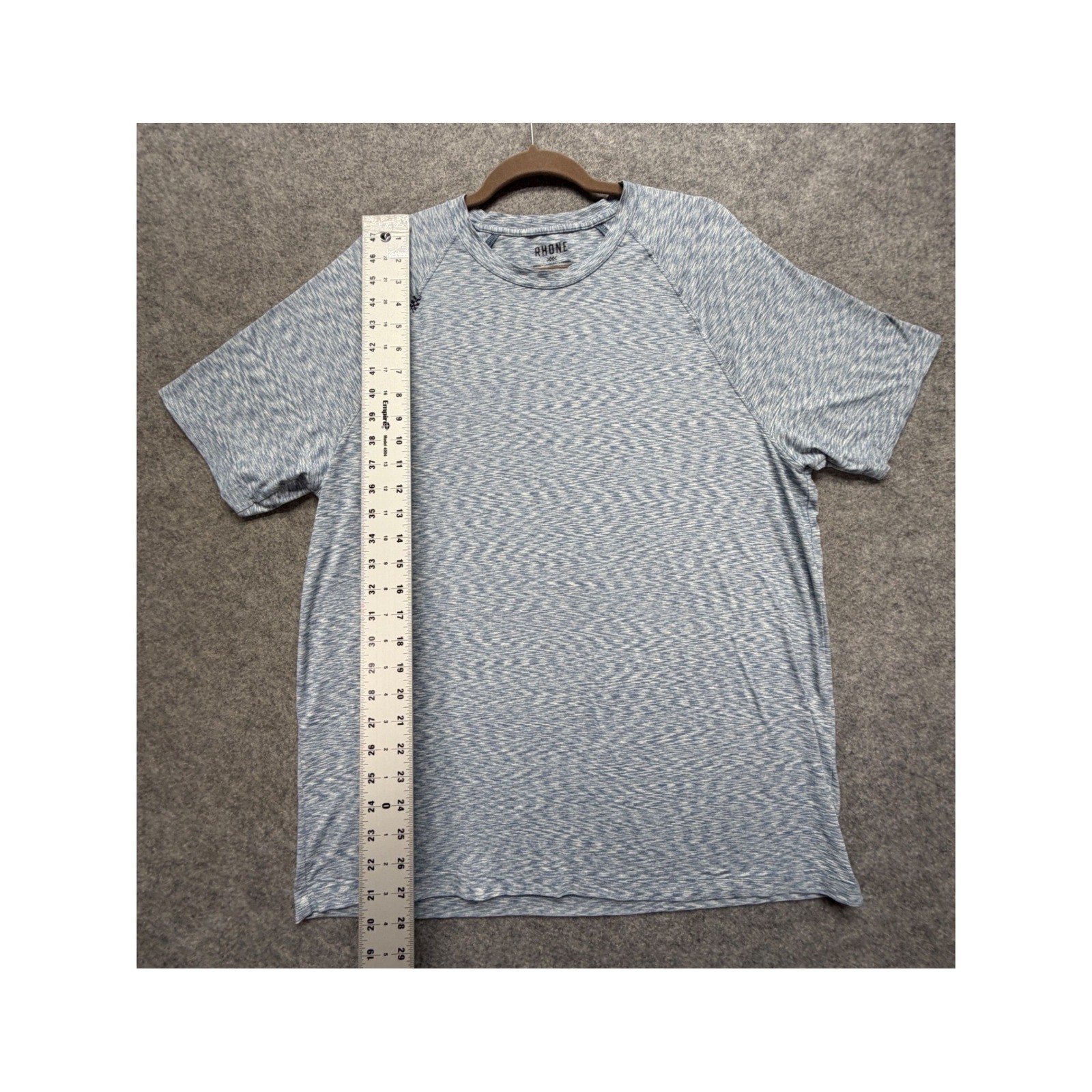 Rhone Reign Short Sleeve Training Tee Mens XL Blue Space Dye Heather Athletic