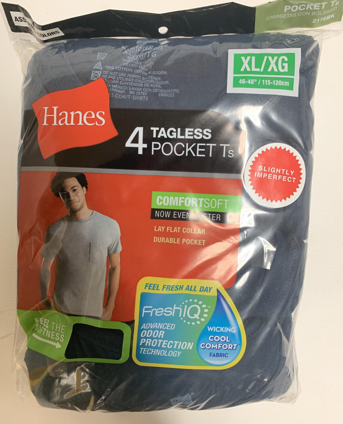 Hanes 4 pack Men’s Pocket Ts Cotton T-Shirt Tagless Crew – SI