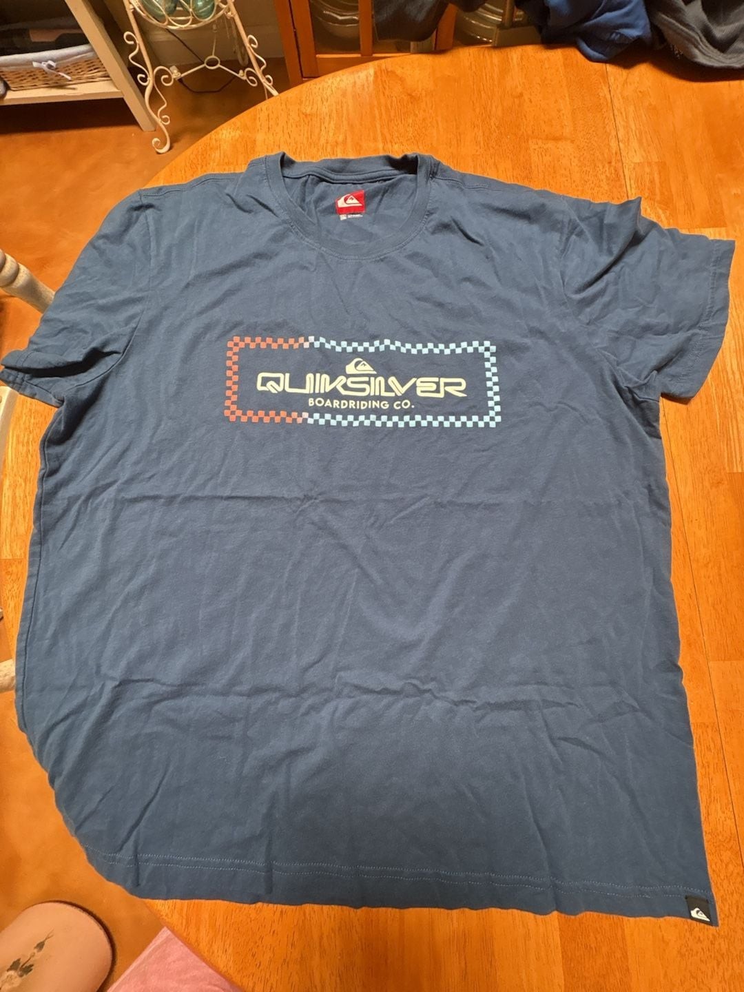 Quiksilver Scripted Game Blue Short Sleeve Graphic T-Shirt
