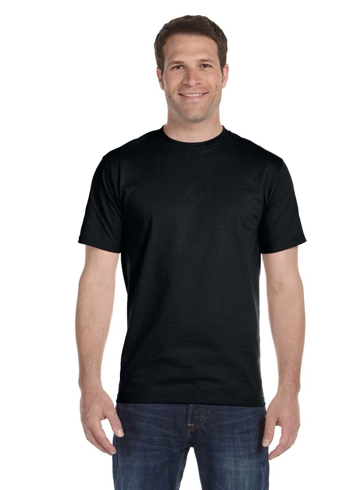 Gildan Men’s T-Shirt Heavy Cotton Short Sleeve Plain Blank Black Tee Sz 2XL New