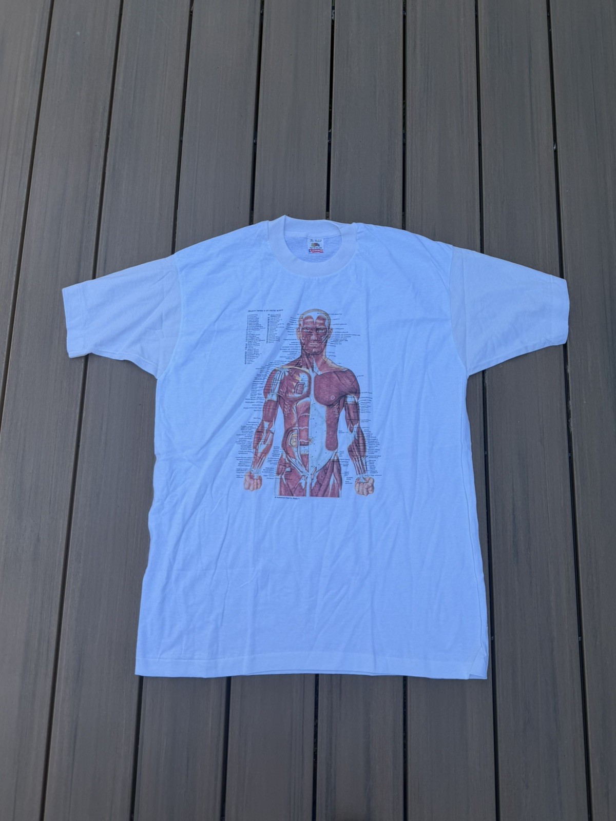 Vintage 90s Kurt Cobain Nirvana Anatomical Chart Tee Fruit of Loom Tag Sz XL