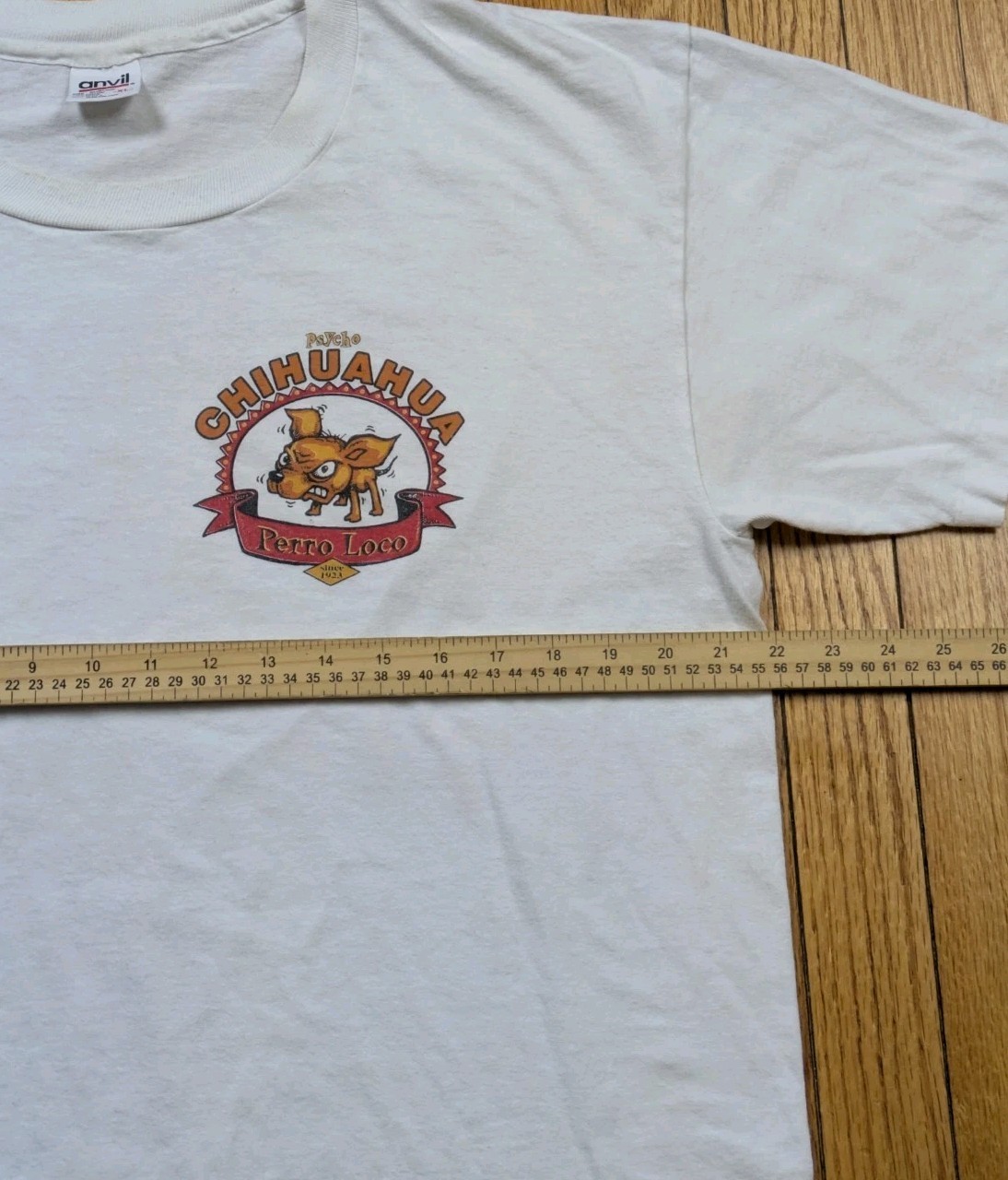 Vintage Psycho Chihuahua T-Shirt Men’s Size XL White Single Stitch 1995 USA
