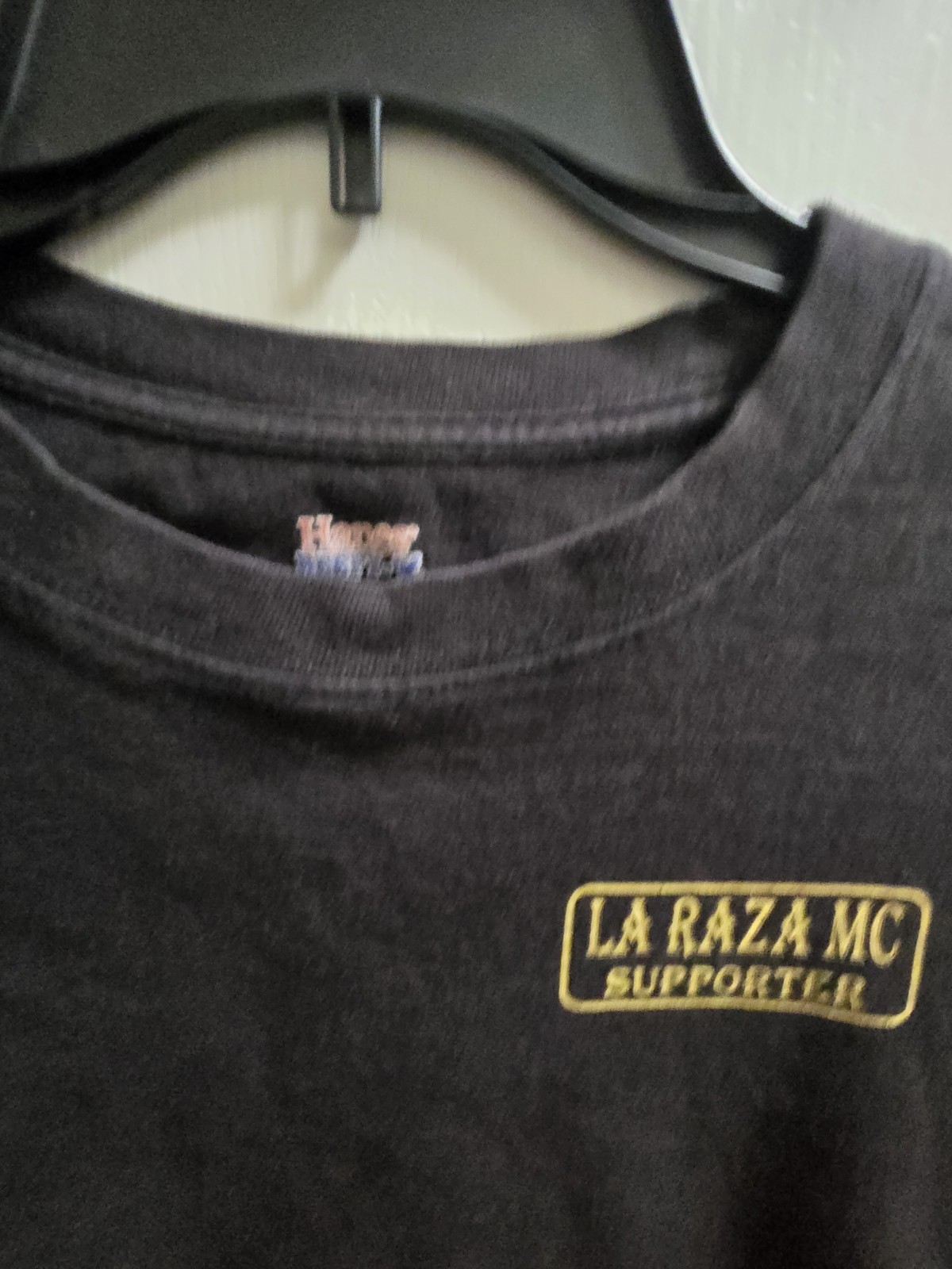 Black/Gold La Raza MC Supporter Double-Sided Graphic Tee Men’s XL
