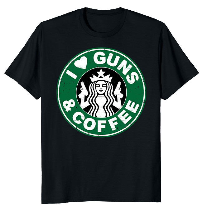 NEW LIMITED I Love Guns and Coffee Funny Classic Novelty Tee M-3XL Fast Shipping
