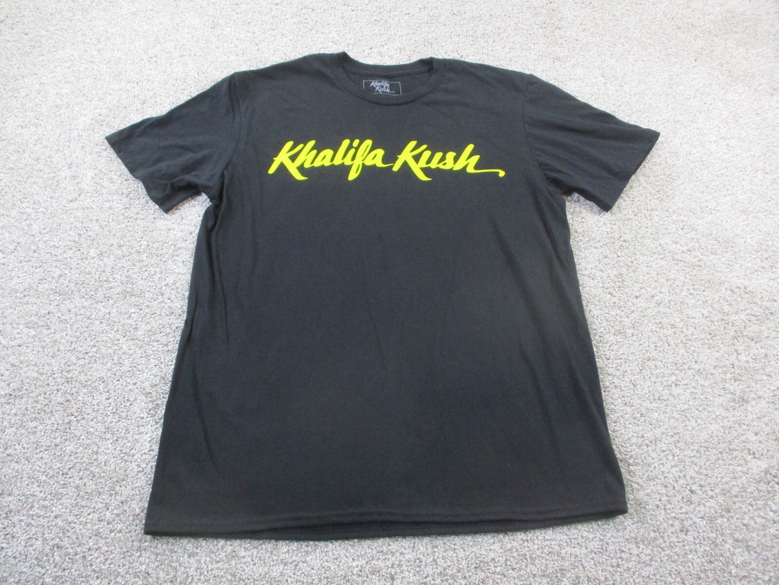 Wiz Khalifia KUSH Shirt Black Yellow Lettering Graphic Print Soft Weed NEW Large