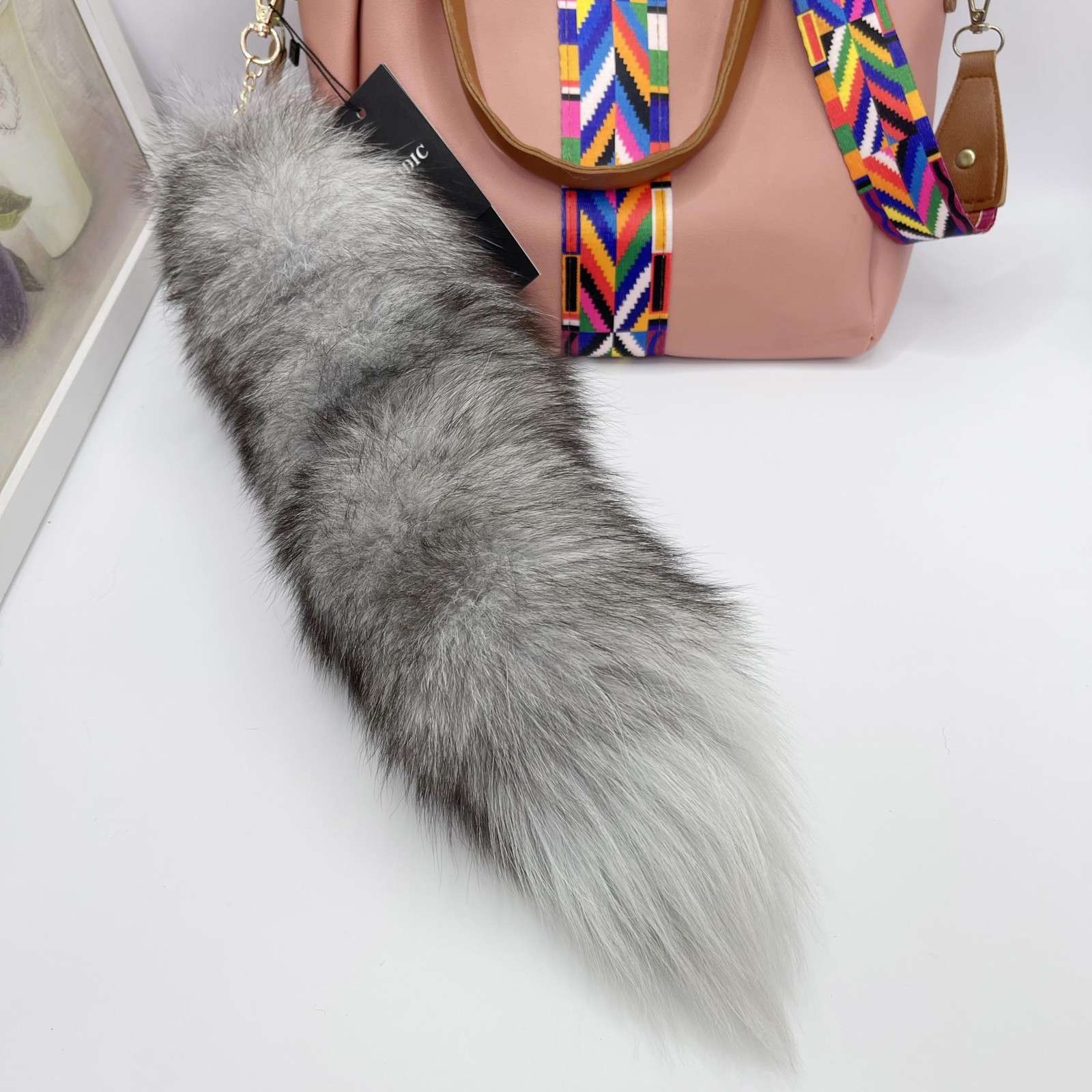 Therian Fox Tail Keychain Furry Tail Backpack Tassel Bag Handbag Accessory Hook
