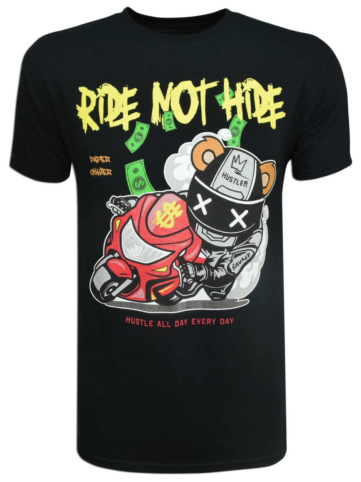 Ride Not Hide Hustle All Day Every Day Hustle NEW Graphic T-Shirts Fashion