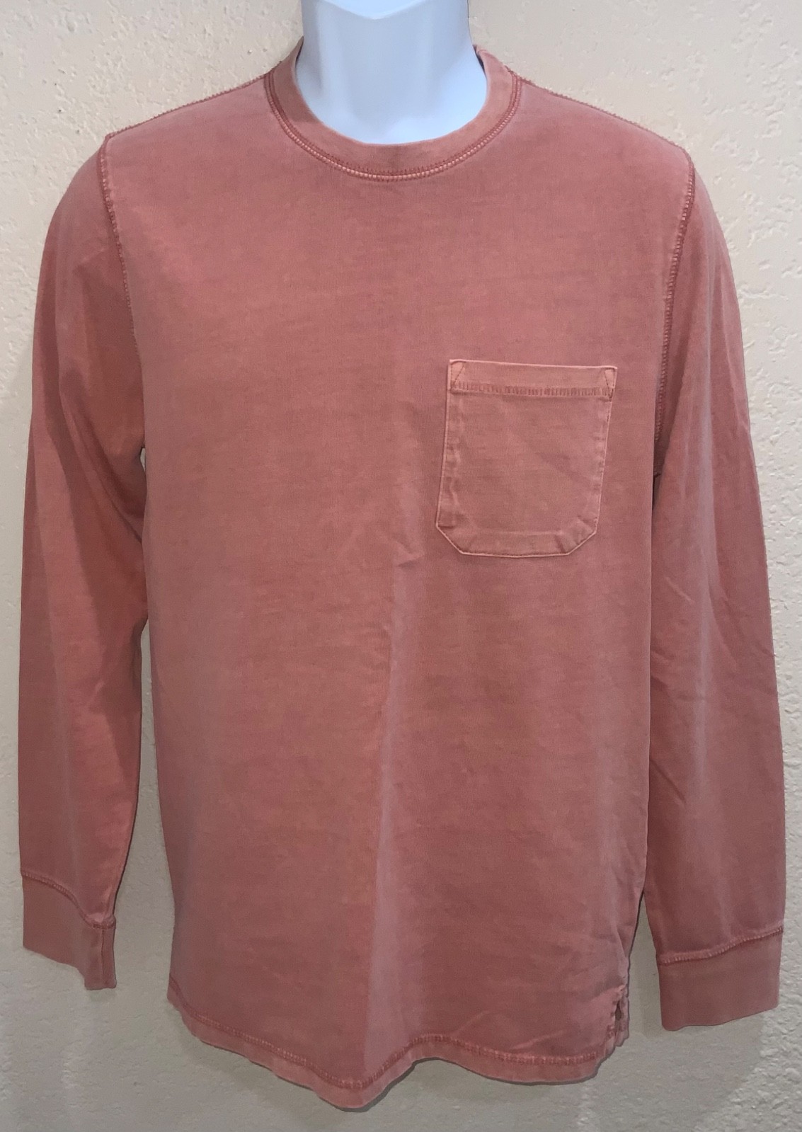 Thick LONG SLEEVE mid weight Crew Neck POCKET T-Shirt Standard Fit Goodfellow