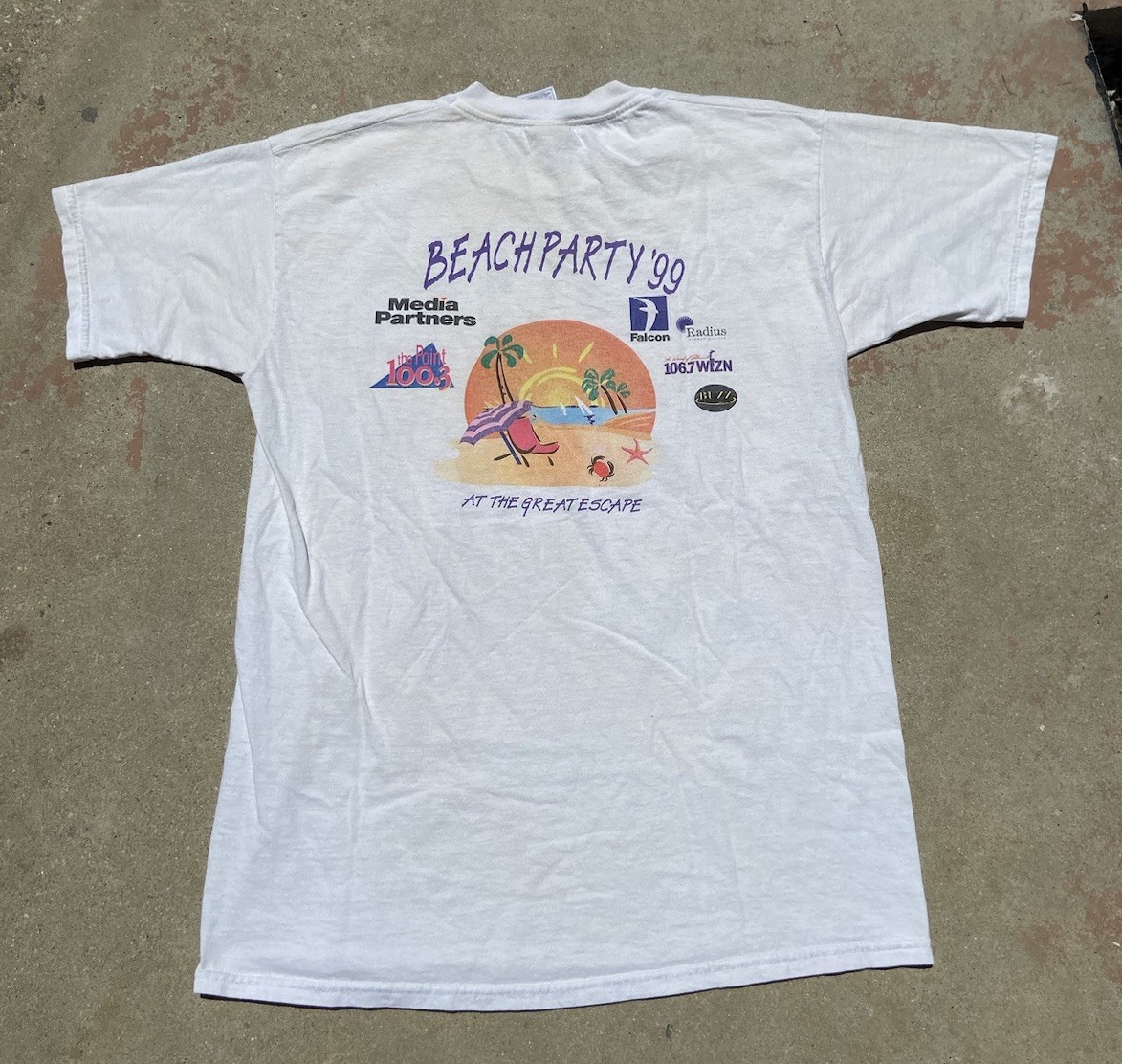 Vtg 90s MTV Staff Spring Break Beach Party T Shirt Sz L Festival 1999 Music Rare