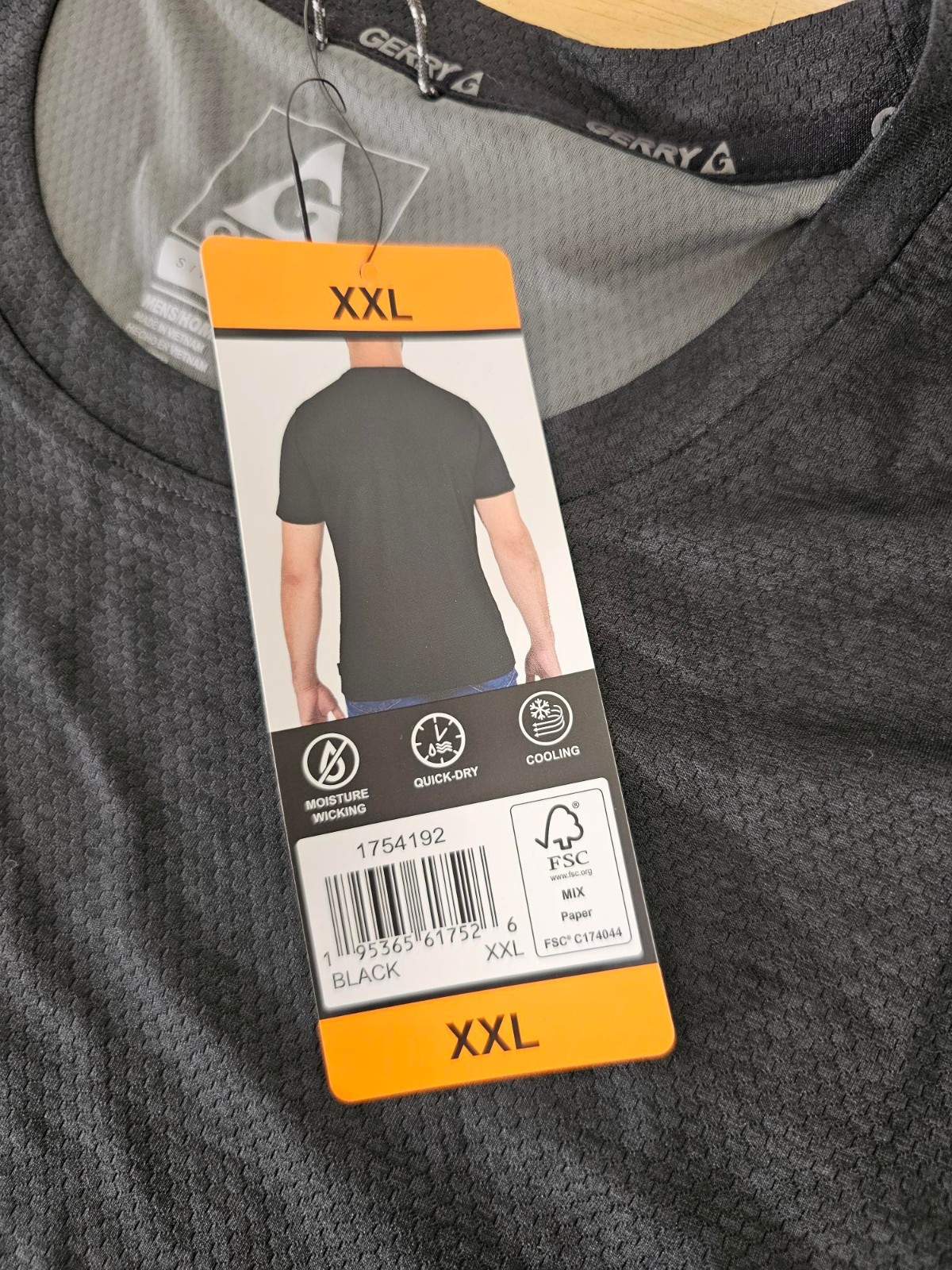 XXL / 2XL – BLACK – Gerry Men’s Lightweight Cool Knit Active Gym Tee Shirt