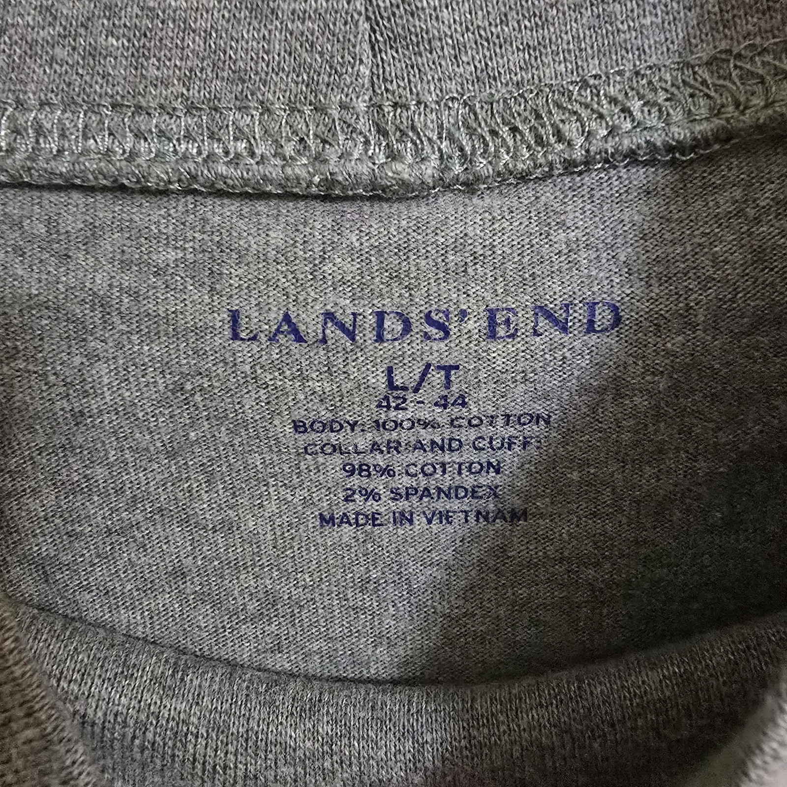 Lands’ End Men’s L/T Green Solid Mock Neck Long Sleeve Knit Stretch T-Shirt