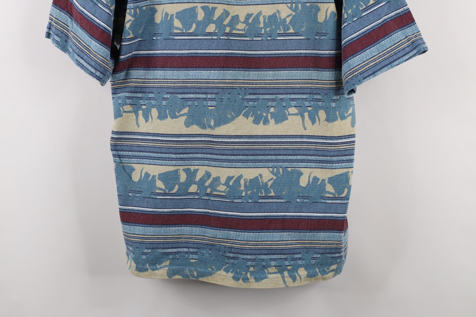 Vtg 90s Streetwear Mens Large Distressed Striped Color Block T-Shirt Cotton USA