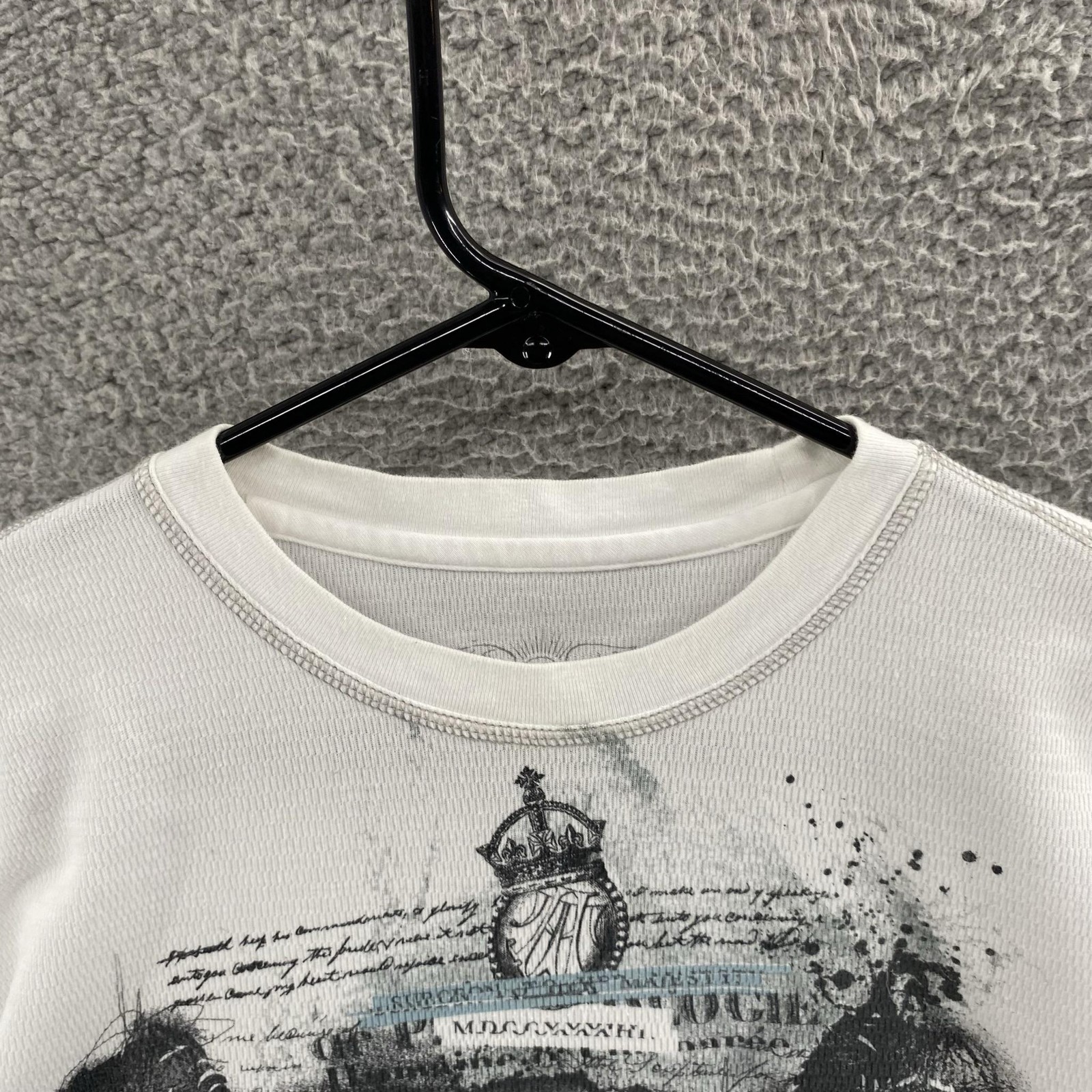 VINTAGE Xtreme Gear Shirt Mens Medium White Thermal Skull Wings Graphic Y2K 00s