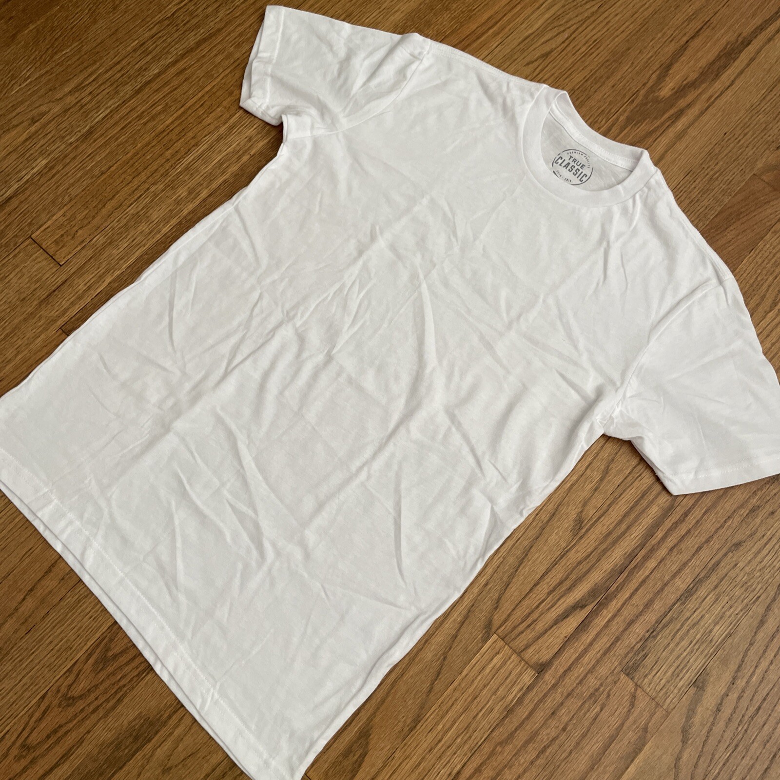 True Classic Premium Quality Crew Neck Tee T Shirt Mens WHITE SMALL