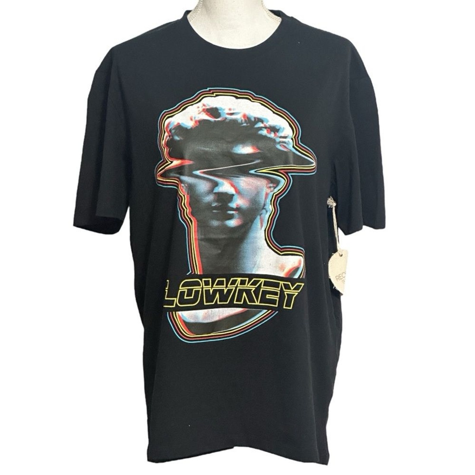 Recycled Threads Lowkey Black Graphic Streetwear T-shirt NWT
