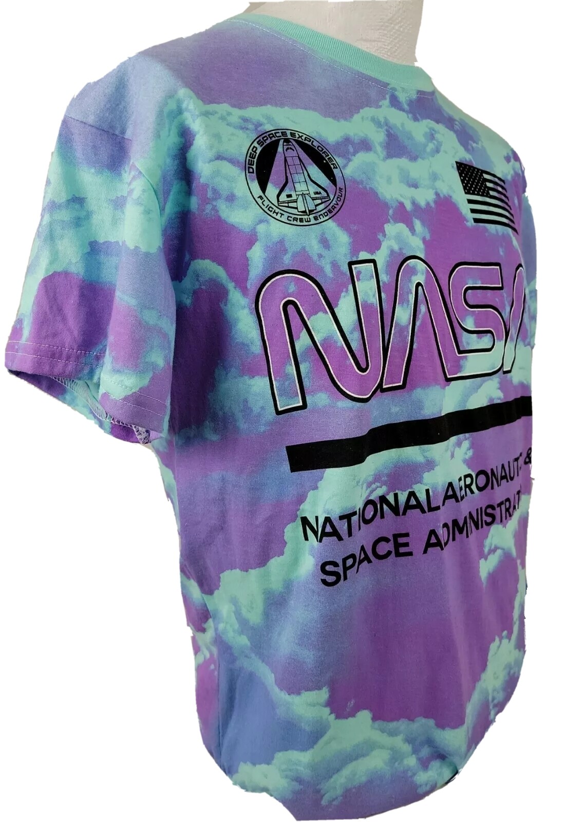NASA (L) Sky Logo Space Aeronautics Men’s T-Shirt Large Poly Cotton Blend
