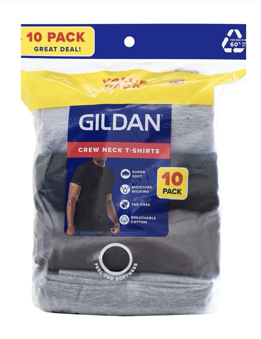 10-Pack GILDAN Men’s Size M Crew Neck T-Shirts Tee Short Sleeve Assorted Colors