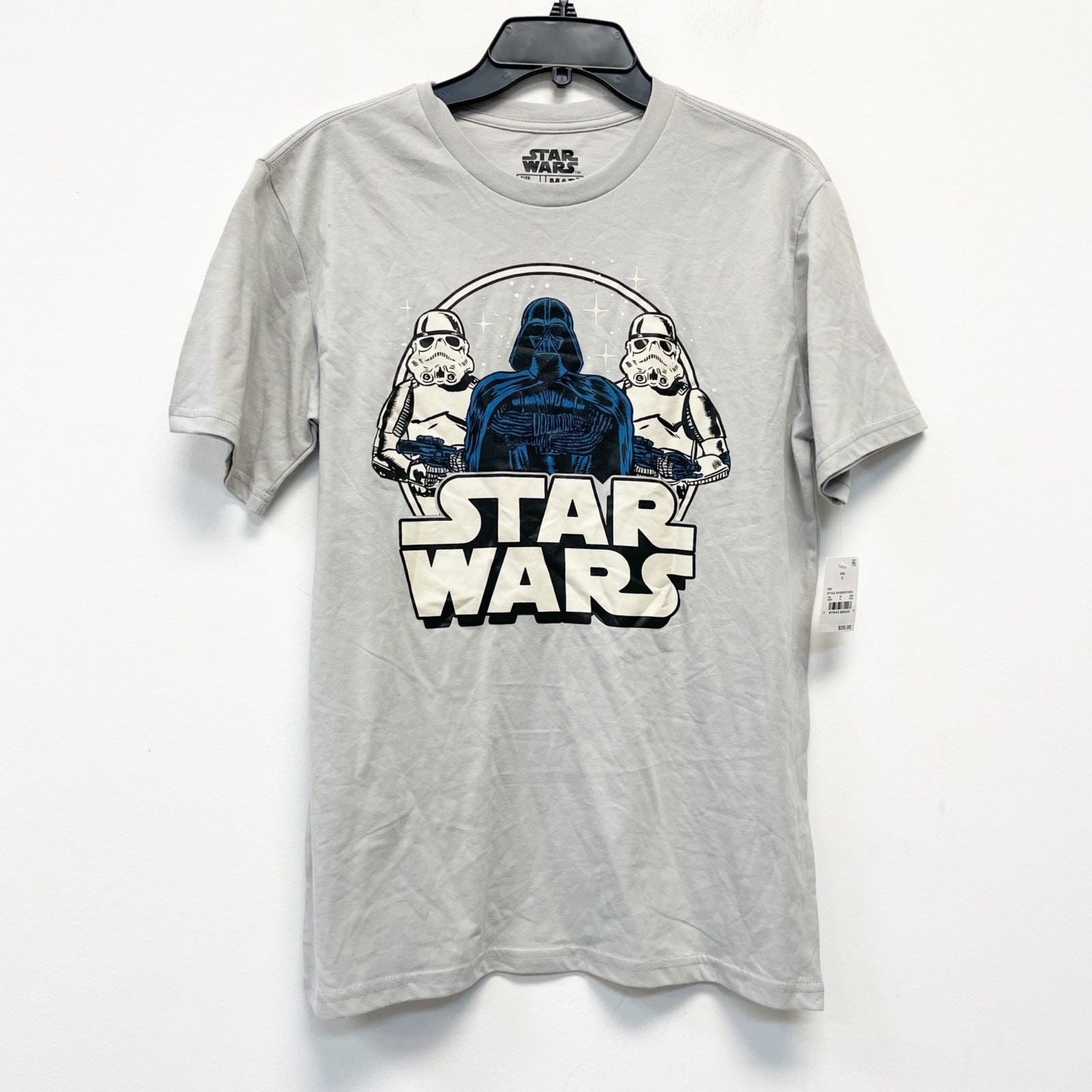 Star Wars Men’s Darth Vader & Stormtroopers Circular Icon Gray Shirt Small